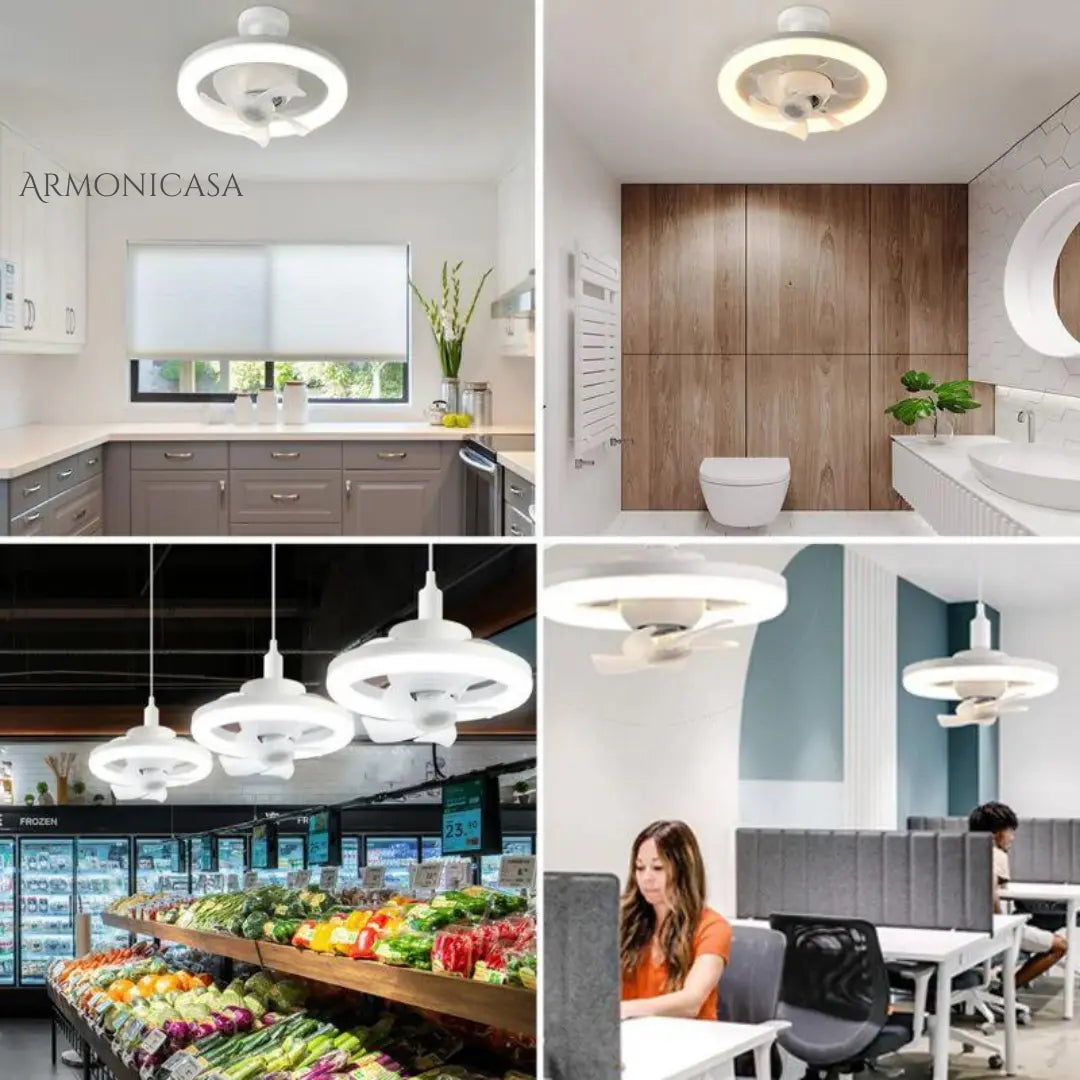 Ventilador de techo 360° con Luz Led