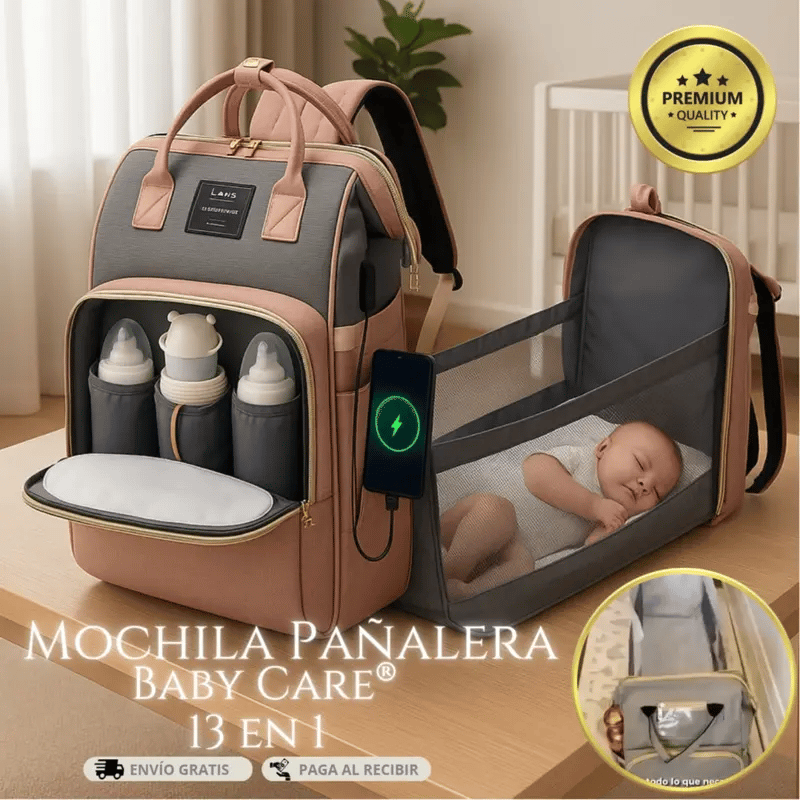 Mochila Pañalera 13 en 1 BabyCare®